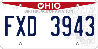 OH license plate FXD3943