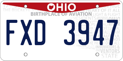 OH license plate FXD3947