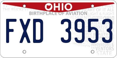 OH license plate FXD3953