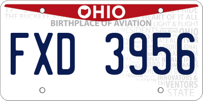 OH license plate FXD3956