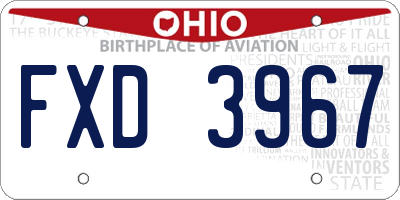 OH license plate FXD3967