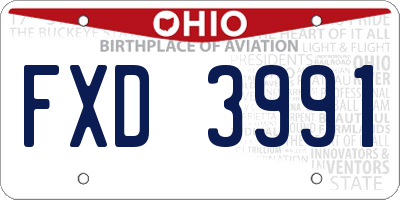 OH license plate FXD3991