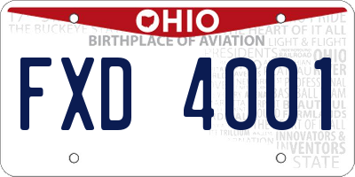 OH license plate FXD4001