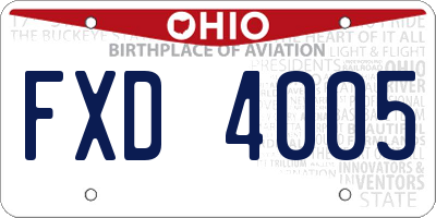 OH license plate FXD4005