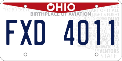 OH license plate FXD4011