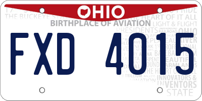 OH license plate FXD4015