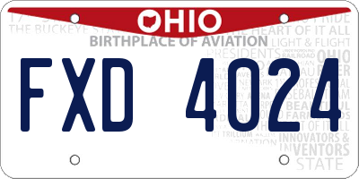 OH license plate FXD4024