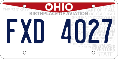 OH license plate FXD4027