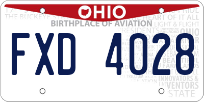 OH license plate FXD4028
