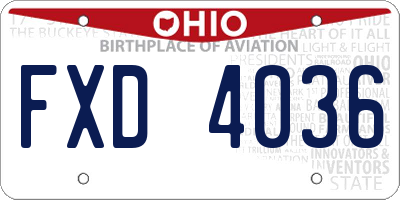 OH license plate FXD4036