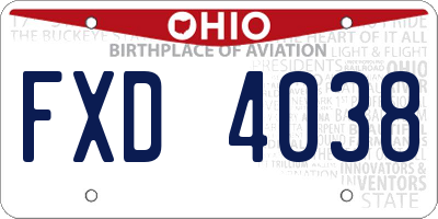 OH license plate FXD4038