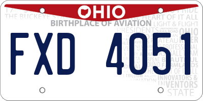 OH license plate FXD4051