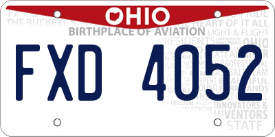 OH license plate FXD4052