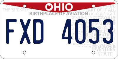 OH license plate FXD4053