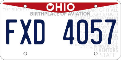 OH license plate FXD4057
