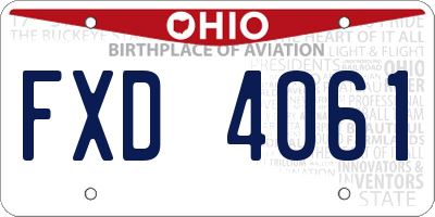 OH license plate FXD4061