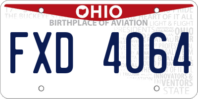 OH license plate FXD4064