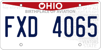 OH license plate FXD4065