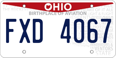 OH license plate FXD4067