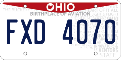 OH license plate FXD4070