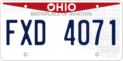OH license plate FXD4071
