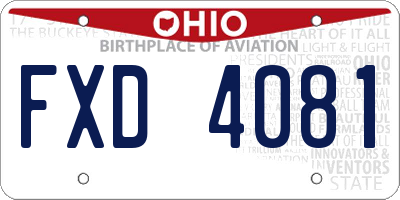 OH license plate FXD4081