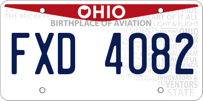OH license plate FXD4082