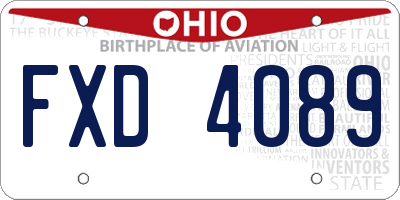 OH license plate FXD4089