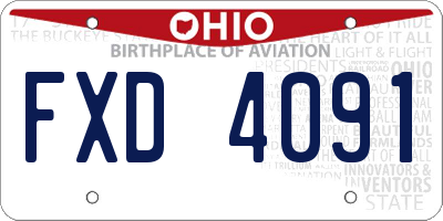OH license plate FXD4091