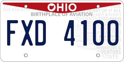 OH license plate FXD4100