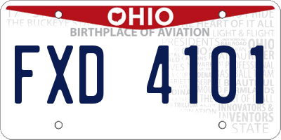 OH license plate FXD4101