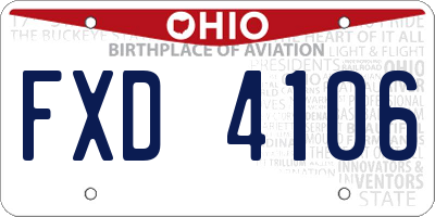 OH license plate FXD4106