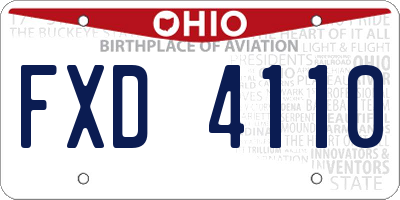 OH license plate FXD4110