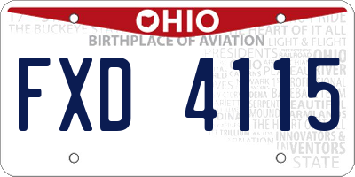 OH license plate FXD4115