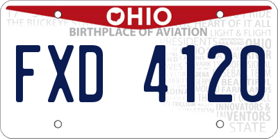 OH license plate FXD4120