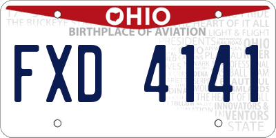 OH license plate FXD4141