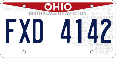 OH license plate FXD4142