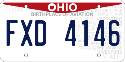 OH license plate FXD4146