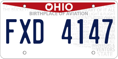 OH license plate FXD4147