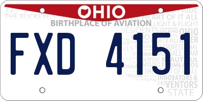 OH license plate FXD4151