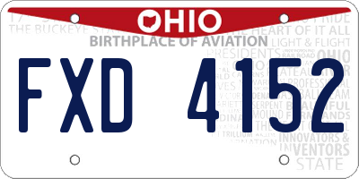 OH license plate FXD4152