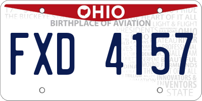 OH license plate FXD4157