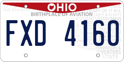OH license plate FXD4160