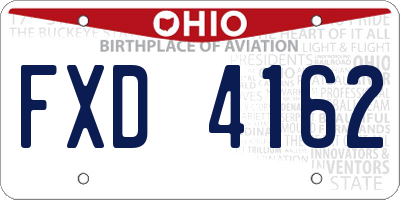 OH license plate FXD4162