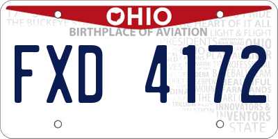 OH license plate FXD4172