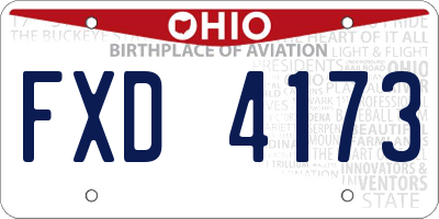 OH license plate FXD4173