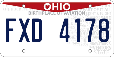 OH license plate FXD4178