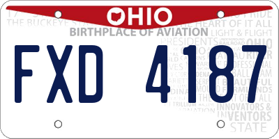 OH license plate FXD4187