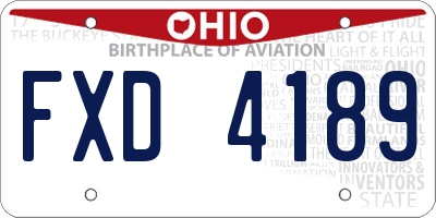 OH license plate FXD4189
