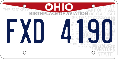 OH license plate FXD4190